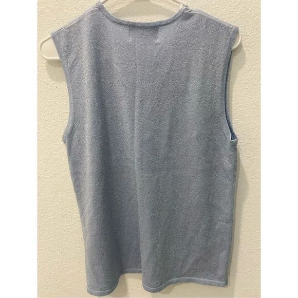 Susan Graver Blue Metalic Tank Size Medium - Picture 4 of 5